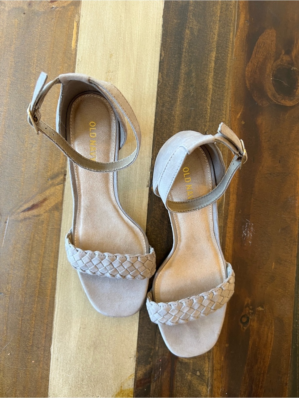 Old Navy Women's Braided Ankle-Strap Sandals - Light Taupe